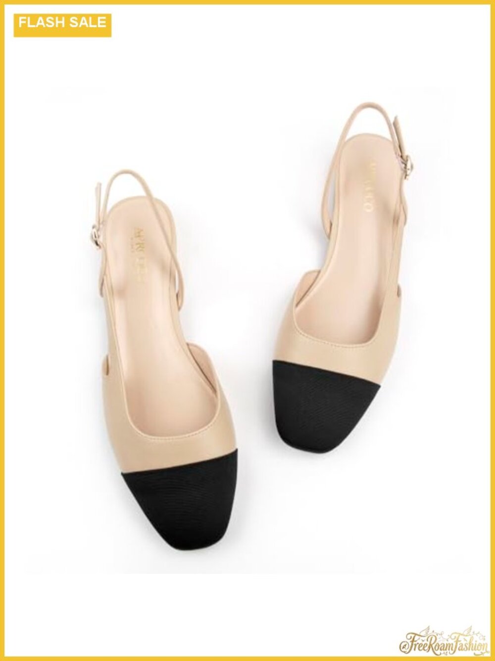Slingback Flats Faux Leather Square Toe Low Heel Wedding Shoes